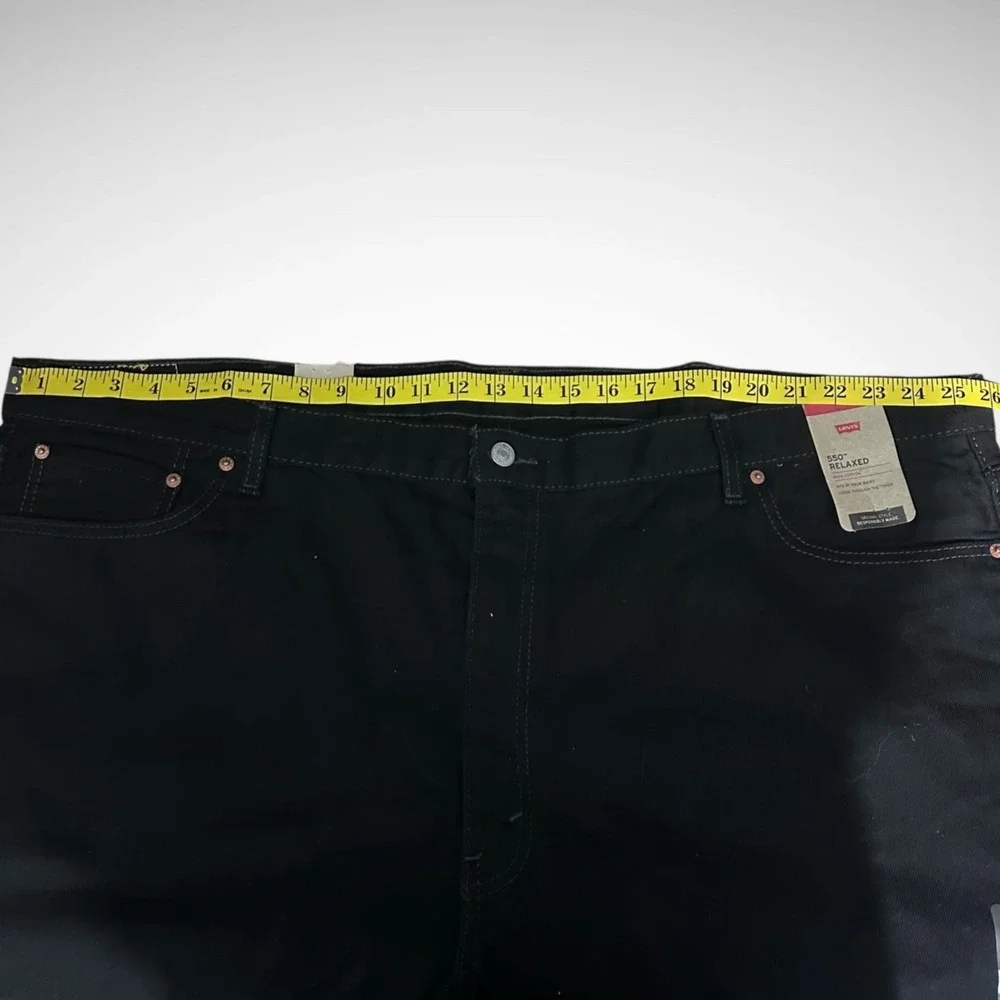 Levis Jeans Men's 52 X 34 Solid Black 550 Relax Fit Brand new Y2K Baggy Straight